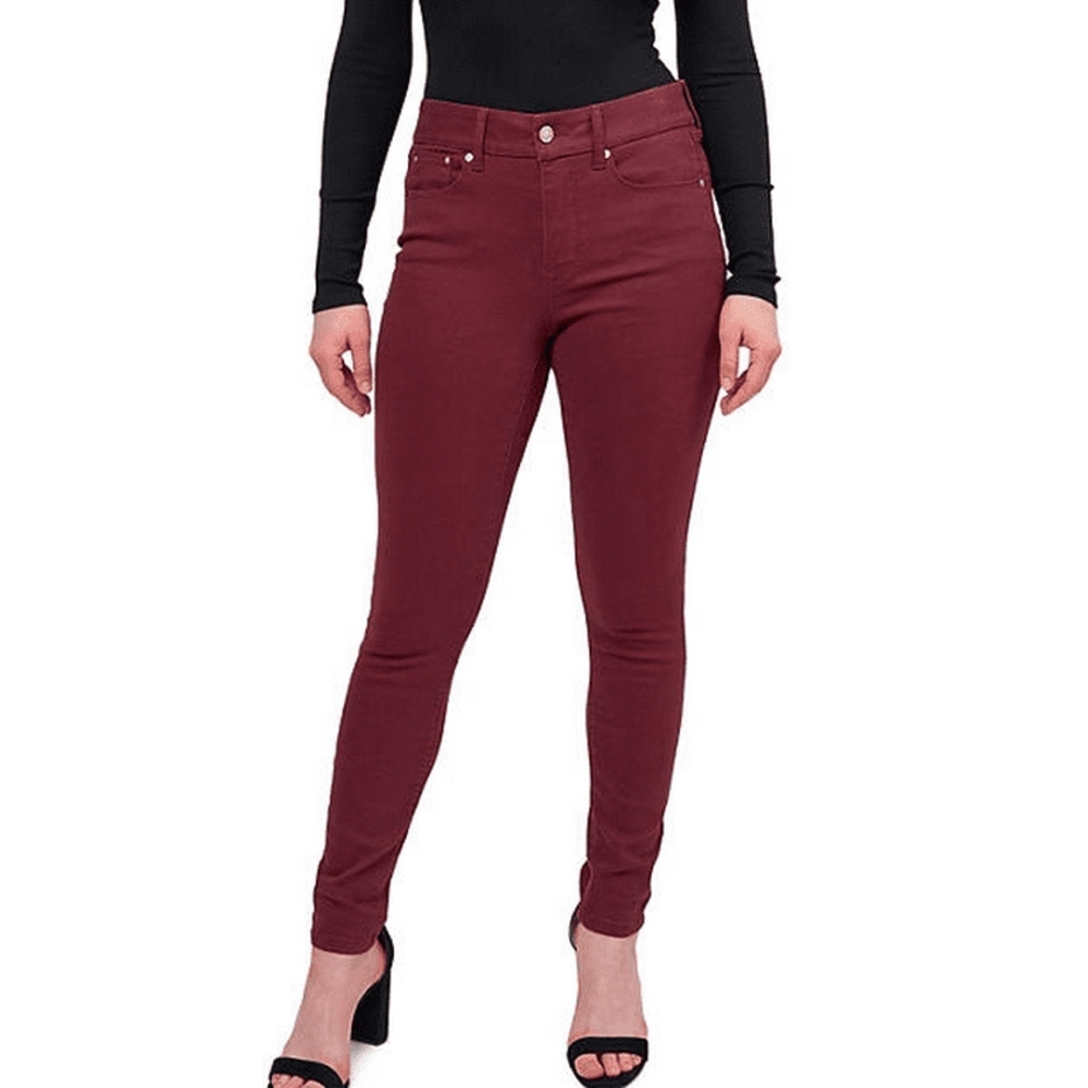Seven7 NWT Tummyless Women's Burgundy Skinny Jeans Size 12
